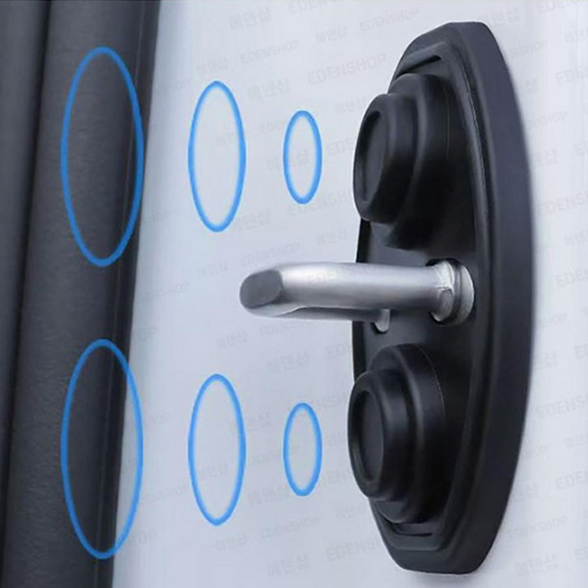 자동차 도어락 문쾅 방음 소음 충격흡수 녹방지 실리콘 패드 4P, 단품