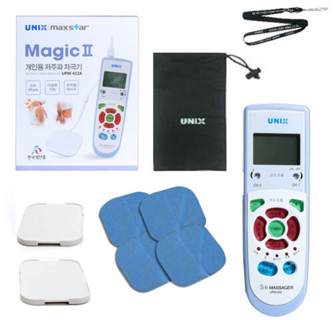 국산 가정용 저주파 자극기 개인용 근육 마사지기 부위별 자동마사기 기능, 유닉스 저주파자극기 UPM-432A, 1개
