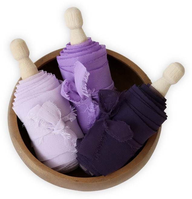 꽃잎상점 선물포장 쉬폰 리본끈 3종세트(3색 5마씩) 폭 30mm, A.퍼플그레이프