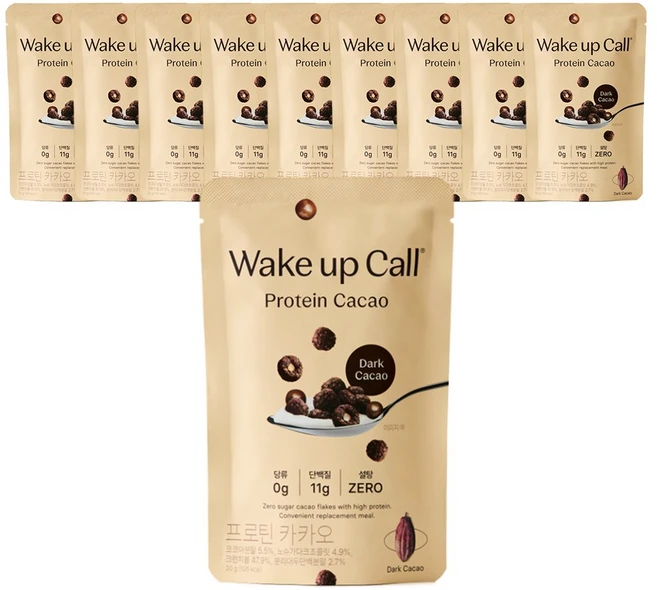 웨이크업콜 코코볼 시리얼 그래놀라 저당 프로틴 단백질 다이어트 간식, 10개, 30g - 쿠팡
