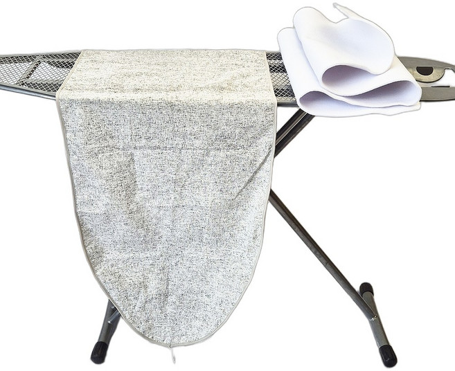 [한즈홈] 스탠드 다리미판 커버+패드 (125x 45cm) 화이트 패브릭 (다리미판 미포함) c