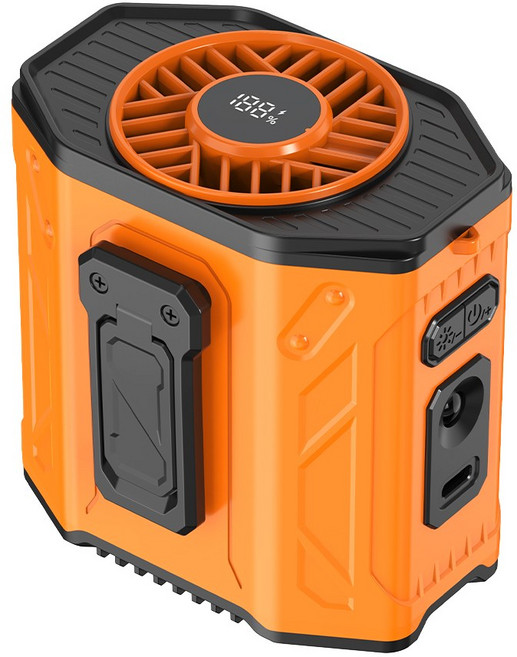 NUNUHANA 휴대용 허리걸이 광풍 급속냉각 선풍기, 오렌지, JF-206