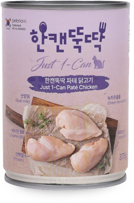 펫토리아 한캔뚝딱 고양이 파테 주식 간식 캔 대용량, 24개, 375g, 닭