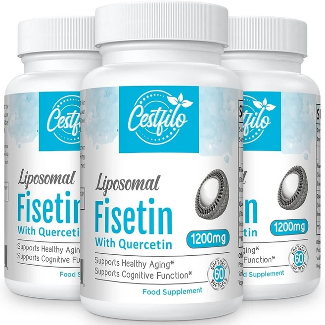 Cestfilo 리포솜 피세틴 1000mg + 케르세틴 200mg 60 소프트젤, 60정, 3개 - 쿠팡