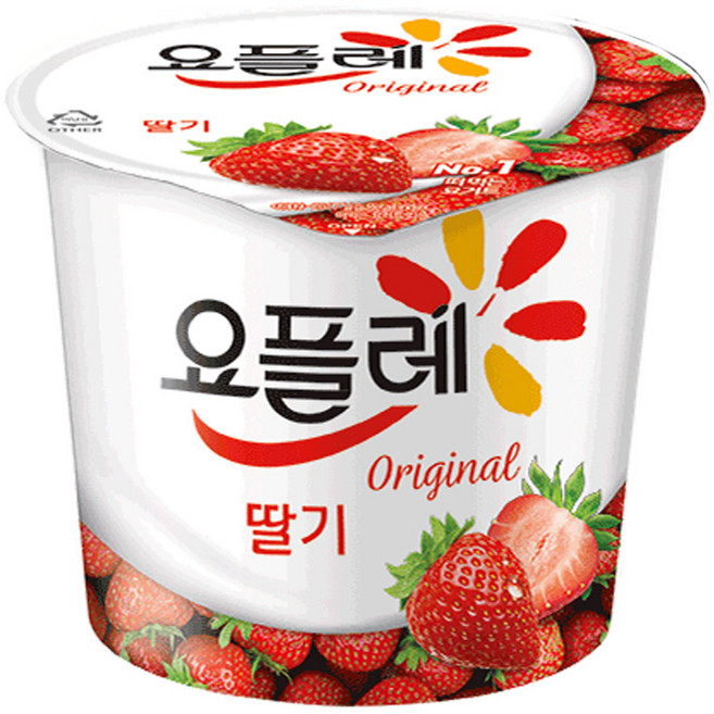빙그레 요플레 홈 딸기, 180g, 12개