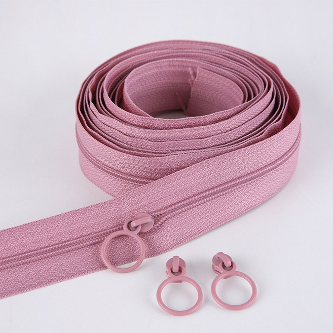 3호 링고리슬라이더(3p) 3호 (270cm)나일론 코일지퍼, 1개, 인디핑크