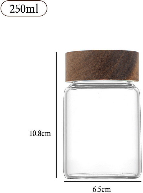100ml 玻璃密封罐收納罐, 1套, 250ml 透明