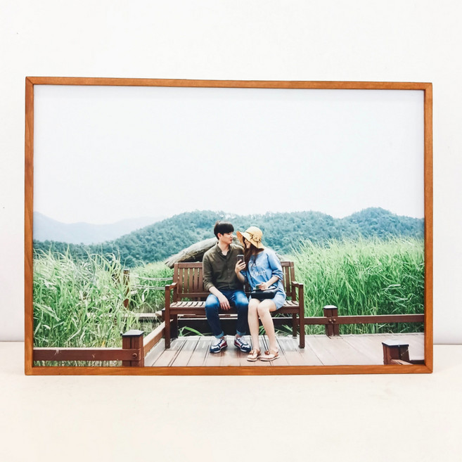 화색갤러리 원목액자 사진인화 웨딩 무료보정 가족 대형 포스터 제작 사진인화 액자, 1개, 슬림원목연밤