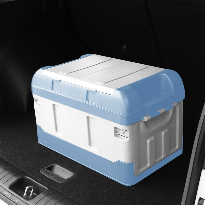몬스터 2단 자동차 트렁크정리함 41.7L, 블루 + 화이트