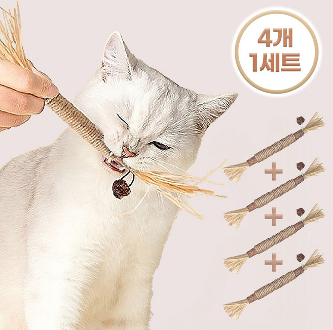 냥이묘해 고양이 캣닢 마따따비 스틱 이갈이장난감 치발기, 4개
