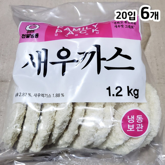 대량 냉동 새우까스 7.2kg/120입 업소용 벌크, 7.2kg, 1개