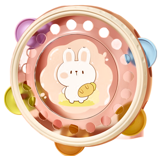 兒童手拍鈴鼓 搖鈴 音樂玩具 打擊樂器, 粉色，藍色, 1個