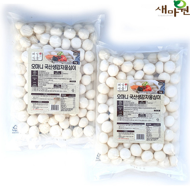 새마원 HACCP 혜성 감자옹심이1kg 강원도 명물 쫄깃한 새알 옹심이 새알심, 1kg, 2개