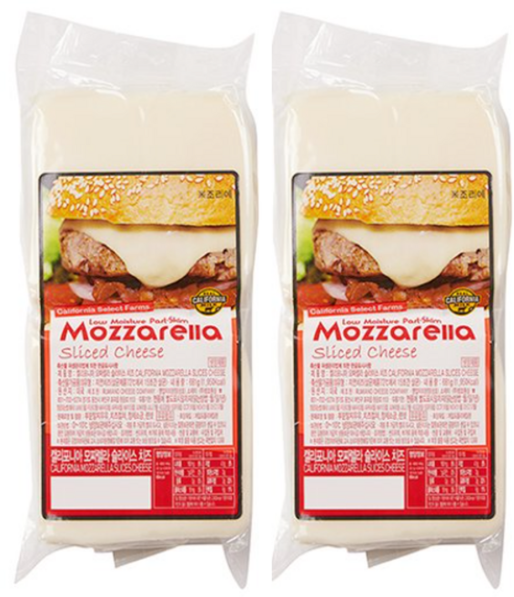 CALIFORNIA 캘리포니아 모짜렐라 슬라이스 치즈 681g (미국), 2개