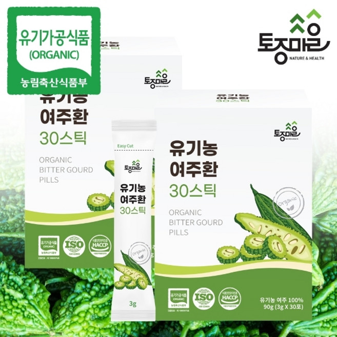 토종마을 [토종마을]HACCP인증 국산 유기농 여주환 30스틱 (3gX30포) X 2박스, 3g, 2개