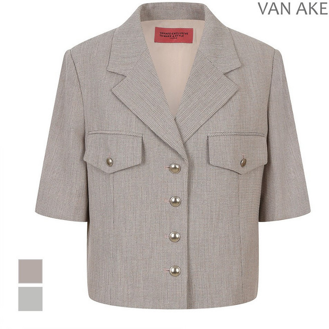 [반에이크] 버튼업 크롭 반팔자켓_VB45JKM102Z