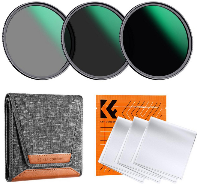 55mm K&F ND필터 3Kit ND8+ND64+ND1000+필터파우치 / K&F Concept NANO-D ND Filter 3kit, 1개, 단일
