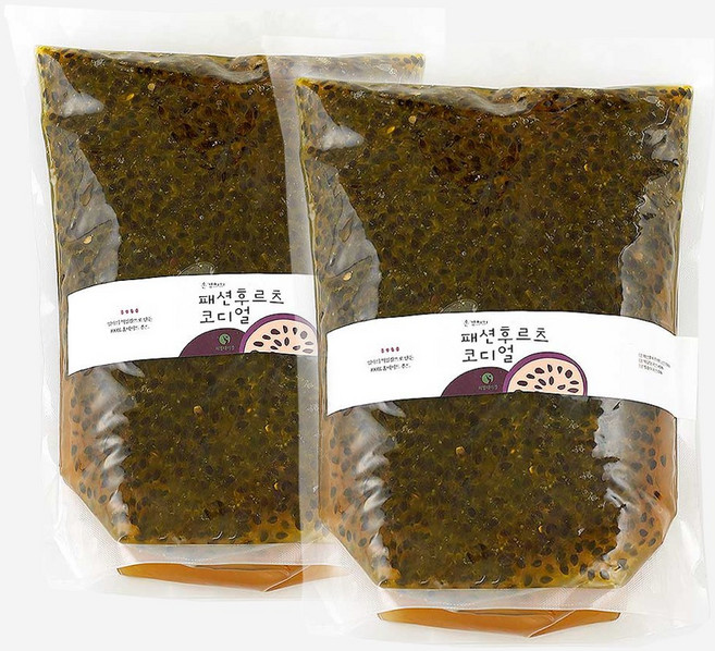 상콤 달콤 수제 패션후르츠청 (백향과청) 대용량 패션후르츠코디얼 열대과일, 2개, 2kg