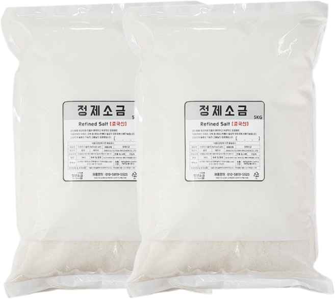 중국산 정제소금 식품식당용 병원용 정수용, 2개, 5kg