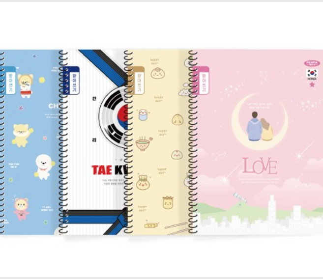 [아주문구] 1000원초등학생과목노트스프링노트초등노트 유선노트, 10개, 1000원스프링노트초등생 받아쓰기 여자 랜덤