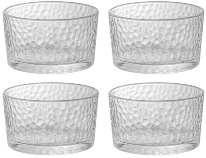 스낵 아이스크림 그릇 투명 유리 디저트 볼 HJ0235, 1세트, 물방울