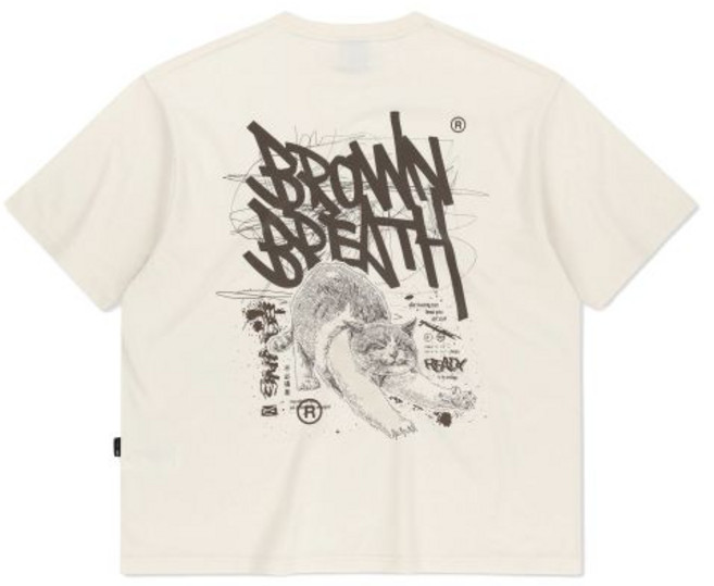 국내매장상품 BROWNBREATH 브라운브레스 반팔티 KITTY TAG TEE - IVORY 395679