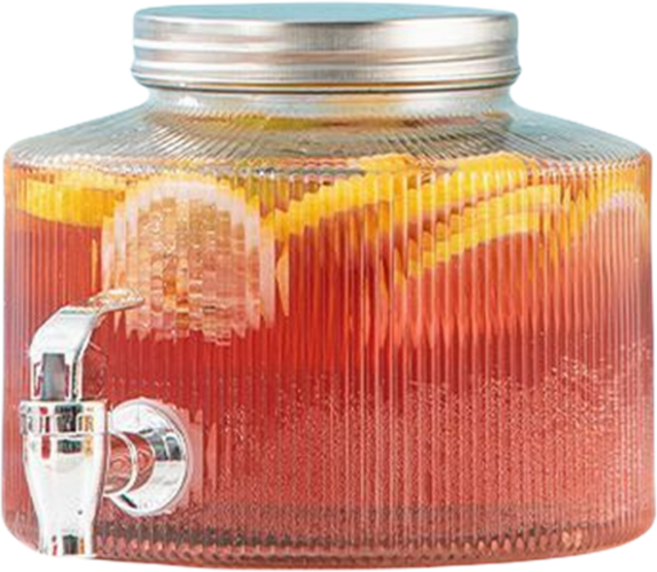 냉장고 투명 유리 수도꼭지물통 가정용 대용량 주스디스팬서 콜라통 담금주병, 2.8L, ABS, 1개, ABS