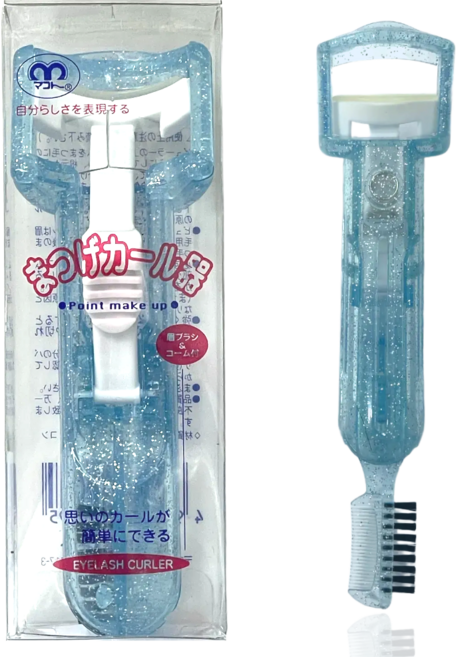 마코토 올인원 아이래쉬 컬러 뷰러+브러쉬+빗, 1개, 블루펄
