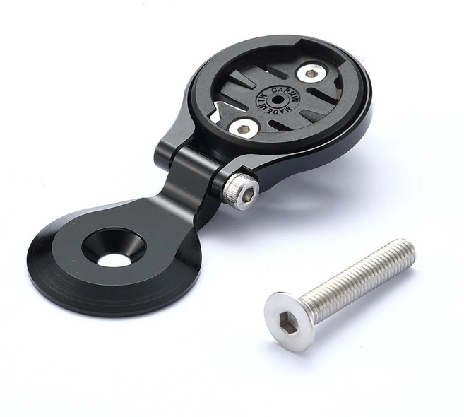 데일리쇼핑 자전거 2세대 스템 마운트 가민호환 듀얼 액션캠 고프로 브라켓 거치대 속도계, 1개, 블랙