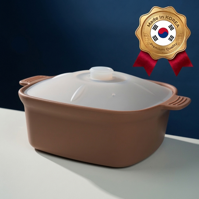 소노리떼 국산 실리콘 냄비 전자레인지 라면용기 대형 계란찜기 1200ml, 1개, 아몬드브라운