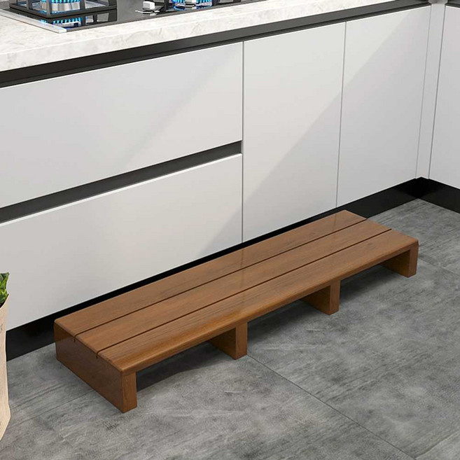 싱크대 원목 발판 키높이 받침대 주방 부엌 디딤대 계단 책상 사무실, 19. 120x30x11 방수 브라운 4다리