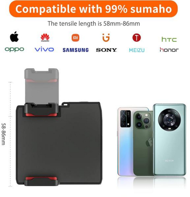 UURIG 휴대폰 캡그립 필 라이트 램프 핸드 휴대용 셀카 부스터 블루투스 원격 제어 셔터, 1개