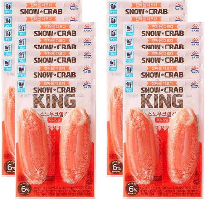 닭고기몰 사조대림 스노우크랩킹 오리지널, 140g, 20개
