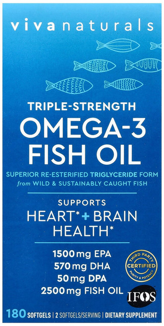 아이허브 오메가3 피쉬 오일 3배 강도 2500mg 소프트젤 180정(소프트젤당 1250mg), VVA74796, 1개, 180정