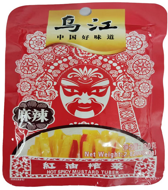 烏江榨菜 涪陵榨菜 四川美食 開袋即食 麻辣口味 80g x 10包, 800g, 1套