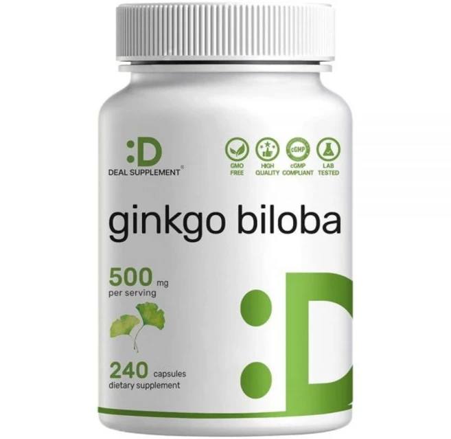 Deal SUP 업plement DEAL 업PLEMENT Ginkgo Biloba 1회 제공량당 500mg 240캡슐 4개월 분량 - 북아시아에서 재배 추가 강도 뇌 기능, 240정, 1개 - 쿠팡