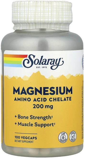 Solaray 마그네슘 200mg 베지 캡슐 100정, 1개 - 쿠팡