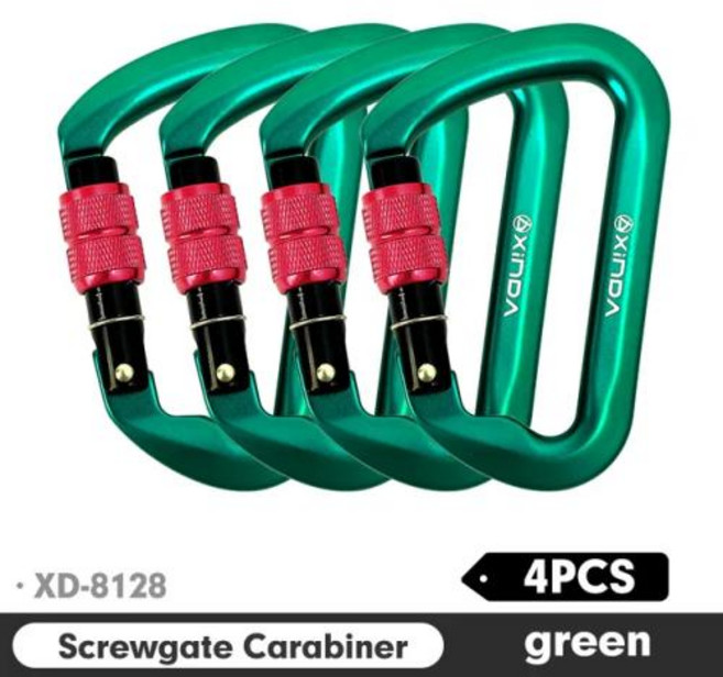 등산카라비너암벽 야외 등반 산악 착륙 고도 작업 장비 알루미늄 합금 안전 버클 후크, 18) Screw Dark-green 4