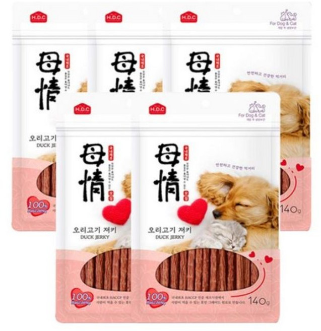 아수쿠 반려동물 모정 져키 140g, 오리고기, 5개