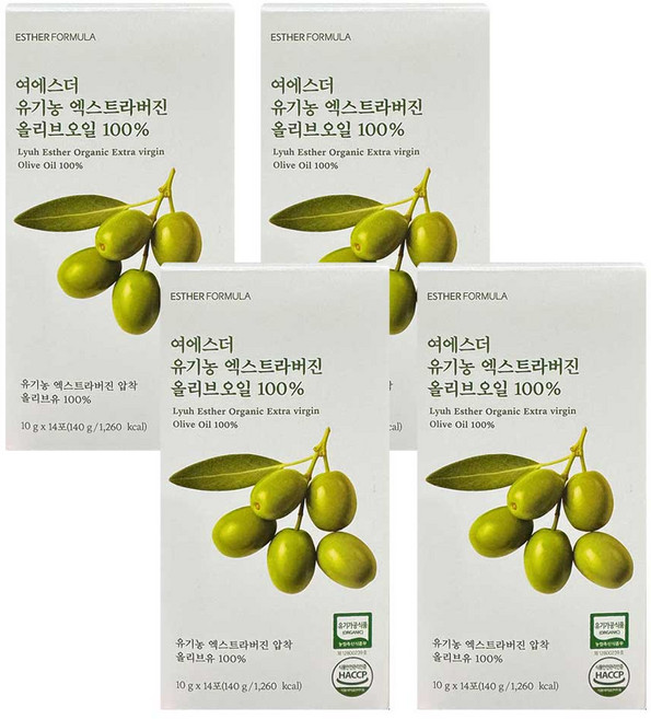 에스더포뮬러 여에스더 유기농 엑스트라버진 올리브오일 100%, 4개, 140g