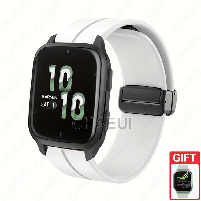 Garmin 矽膠錶帶 運動腕帶, 白色,Venu Sq2 / Sq2 Music, 1個