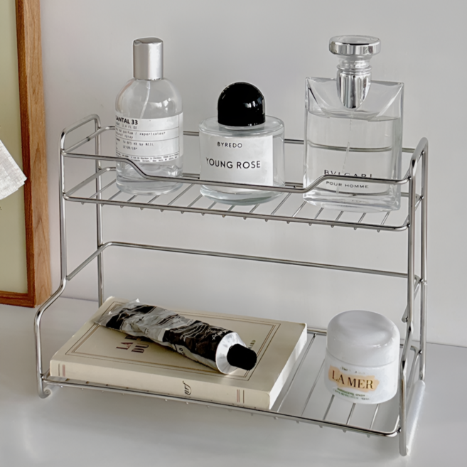 딜라이트홈 오슬로 스테인레스 2단 욕실선반 주방선반, 1개, 1