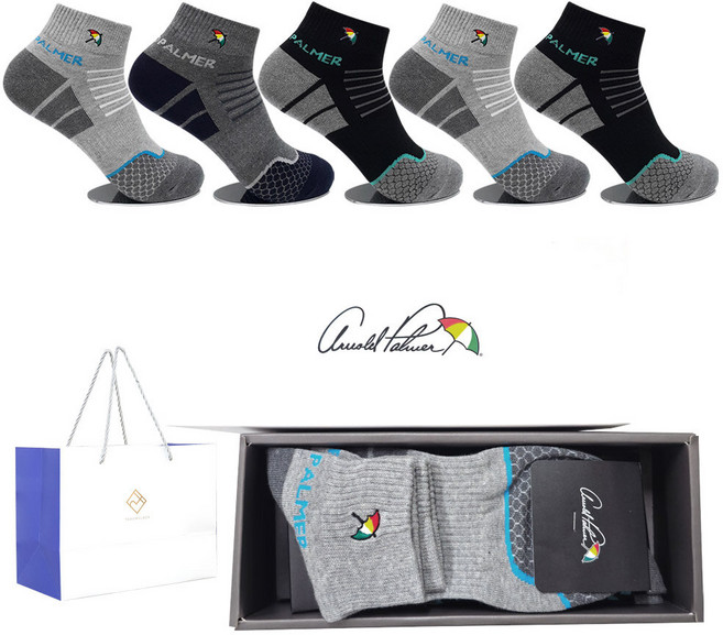 아놀드파마 5족구성 쇼핑백 남자양말선물세트 AP5613