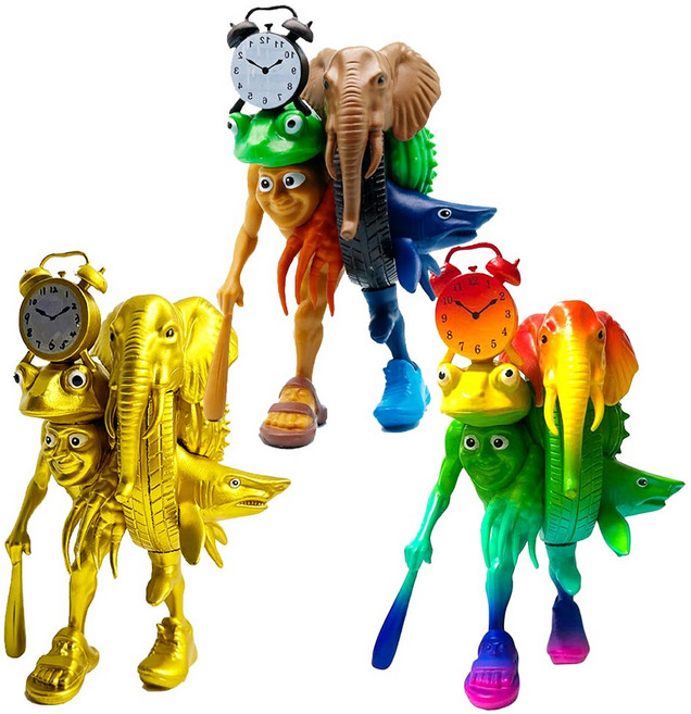 이탈리안 브레인롯 Italian brainrot 합체캐릭터 피규어 3종 무지개 골드, 3개