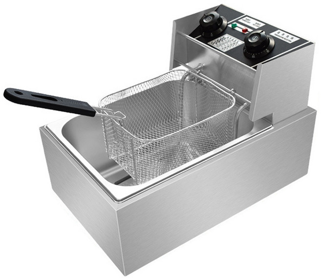 10L 旗艦款深油炸鍋 220V 2500W 溫度調節 60-200°C, 定時款-單缸單篩6L-220V-H插頭