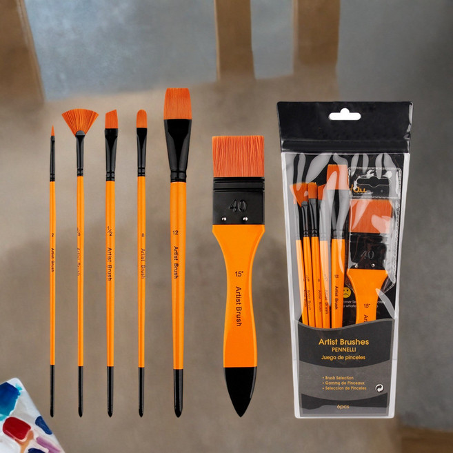 솔버 전문가용 유화 아크릴 붓 6종 1세트