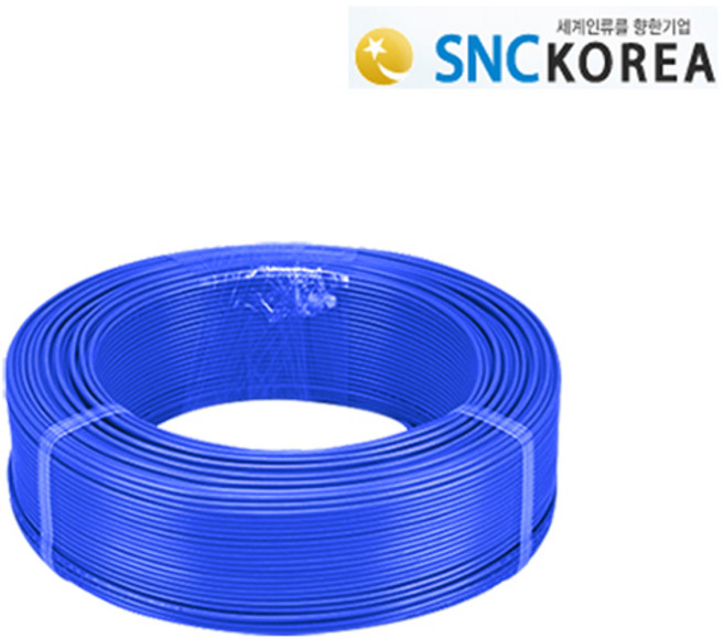 에스엔씨코리아 전기자재 접지선 전기선 HIV 단선 2.5SQ 청색, 100M, 1개
