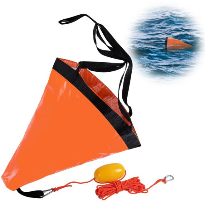 Goture 19인치/24인치/42인치/53 인치 드리프트 양말 바다 앵커 드루그(30피트 카약 견인 로프 라인 부표, 01 S