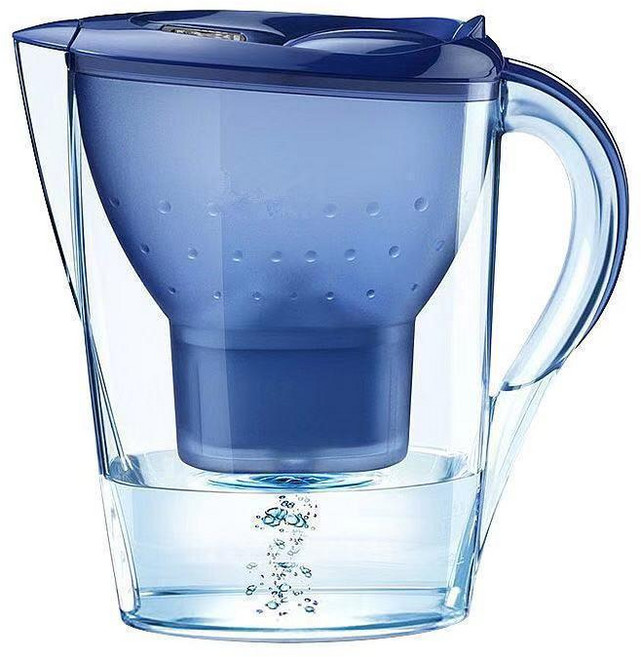 德國淨水壺過濾水壺廚房淨水器3.5L加強版, 藍色,全新三代專家版濾芯一壺七芯