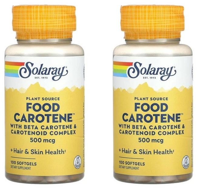 솔라레이 푸드 캐로틴 10000IU 소프트젤, 2개, 100정 - 쿠팡